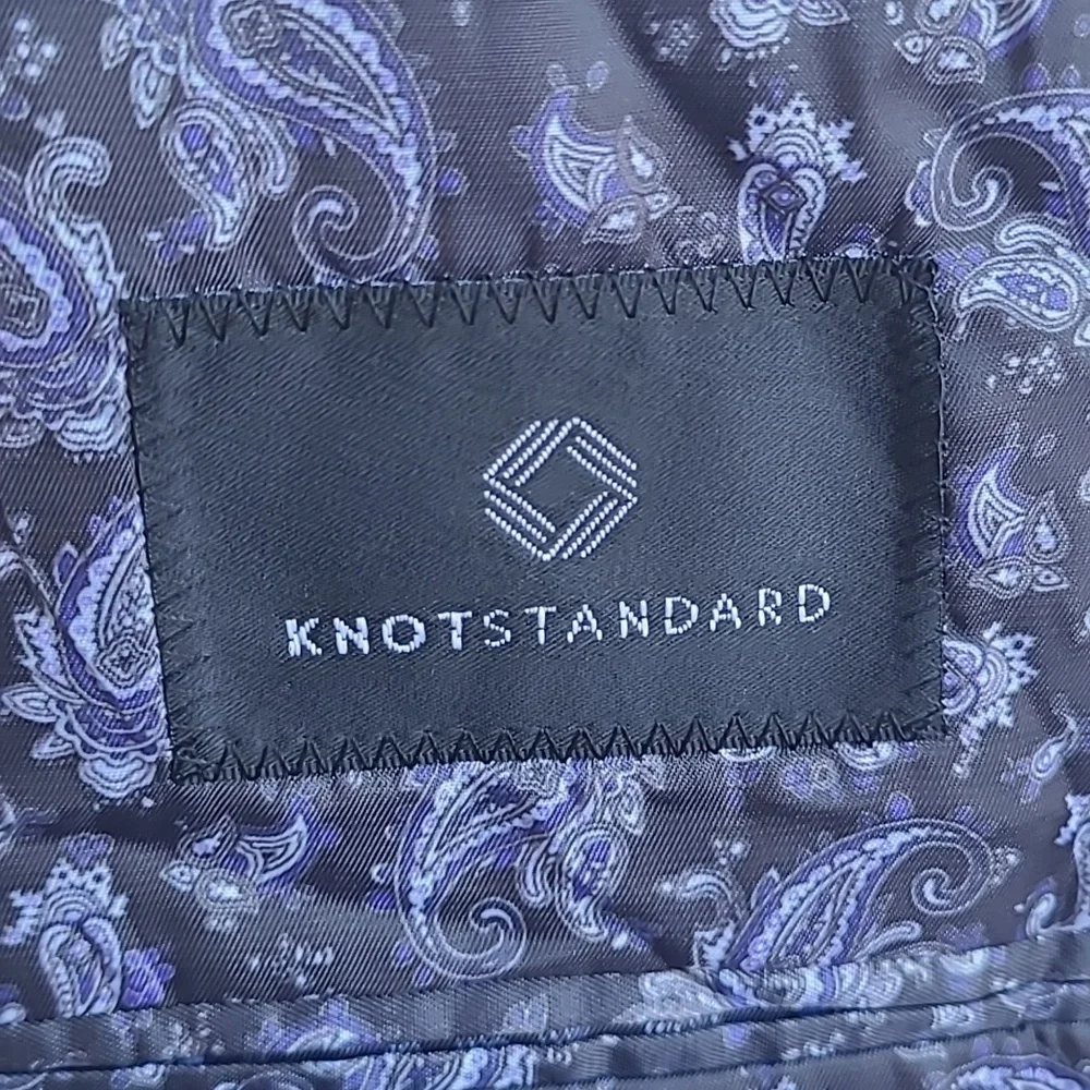 KNOT STANDARD Custom Black Weave Wool Metal Buttons‎ 42 S Mens Sport Coat Blazer
